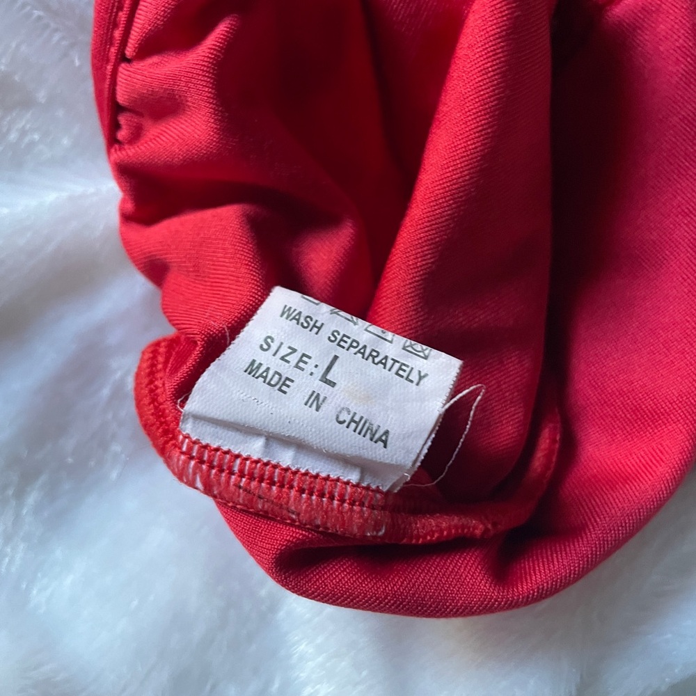 Red Lace-Up  Top - Picture 3 of 5